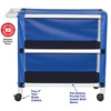 Mjm Internaitonal Two Shelf Wide Linen Cart, Standard Mesh - Navy 332-2C-SM-NV